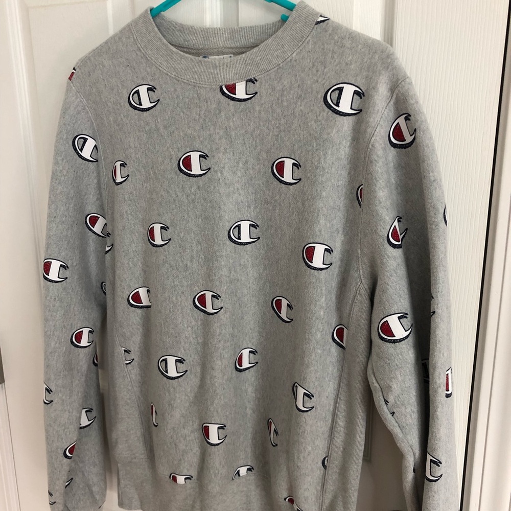 Champion reverse weave all over print crew neck size Small